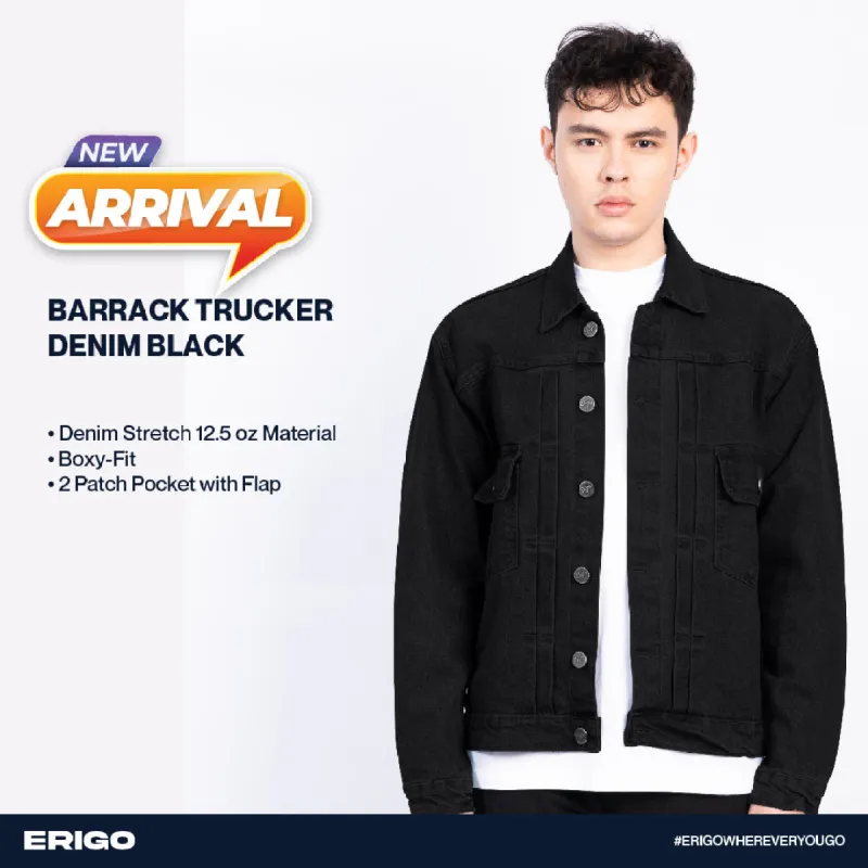 Erigo Trucker Denim Barrack Black Unisex sold by Erigo