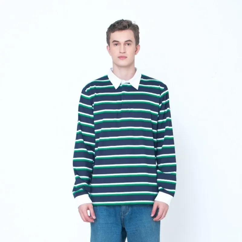 Erigo Rugger Longsleeve Stripe Westhill Wide Striped Light Blue Unisex sold by Erigo