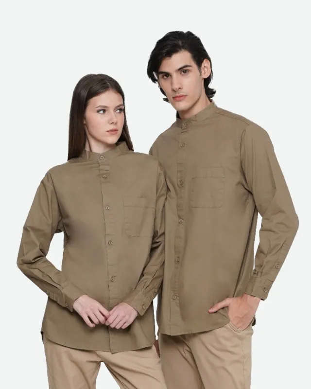 Erigo Kemeja Shanghai Longsleeve Colwood Khaki Unisex sold by Erigo