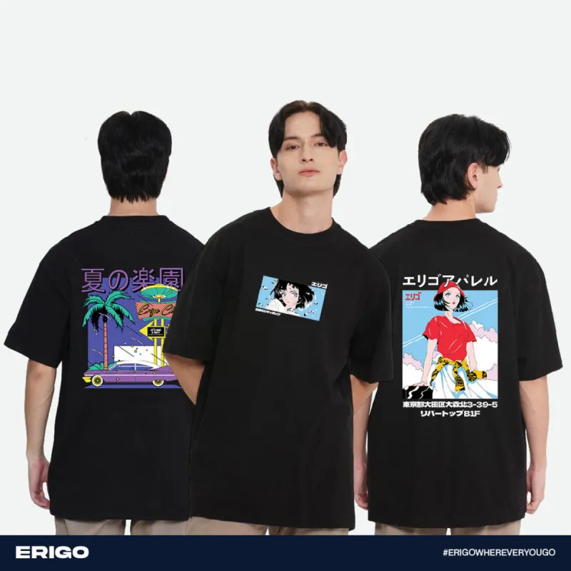 Erigo Buy 1 Get 3 T-Shirt Oversize Graphic Bundling 2 | Fuka Black, Fukumi Black, Fumi Black sold by Erigo