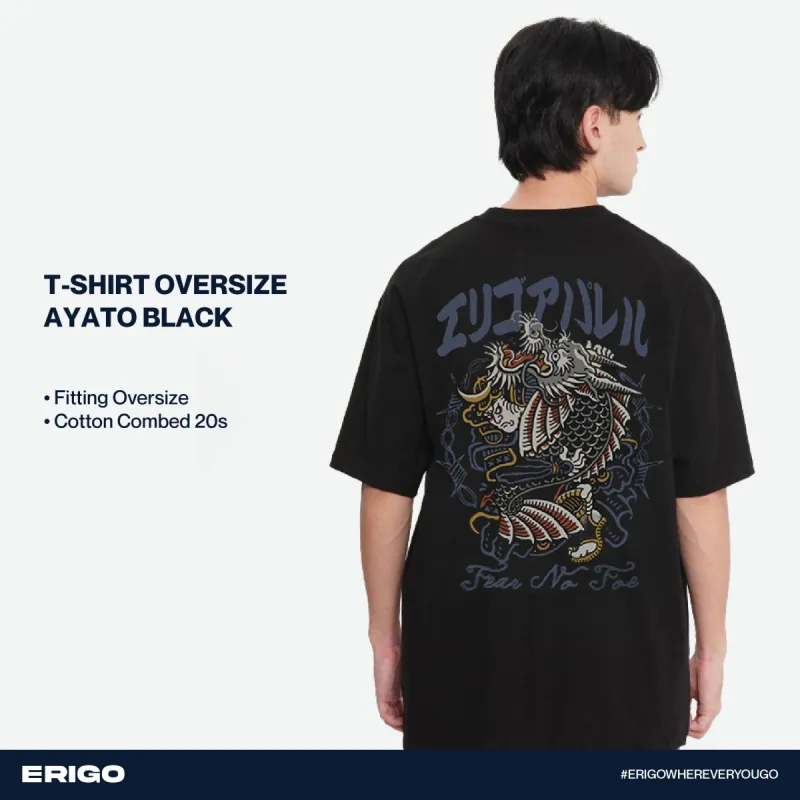 Erigo T-shirt Oversize DTF Series Ayato Black sold by Erigo