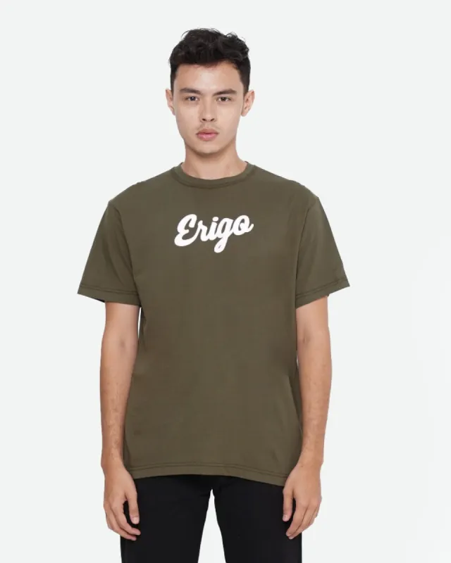 Erigo T-Shirt Basic Olive White Unisex sold by Erigo