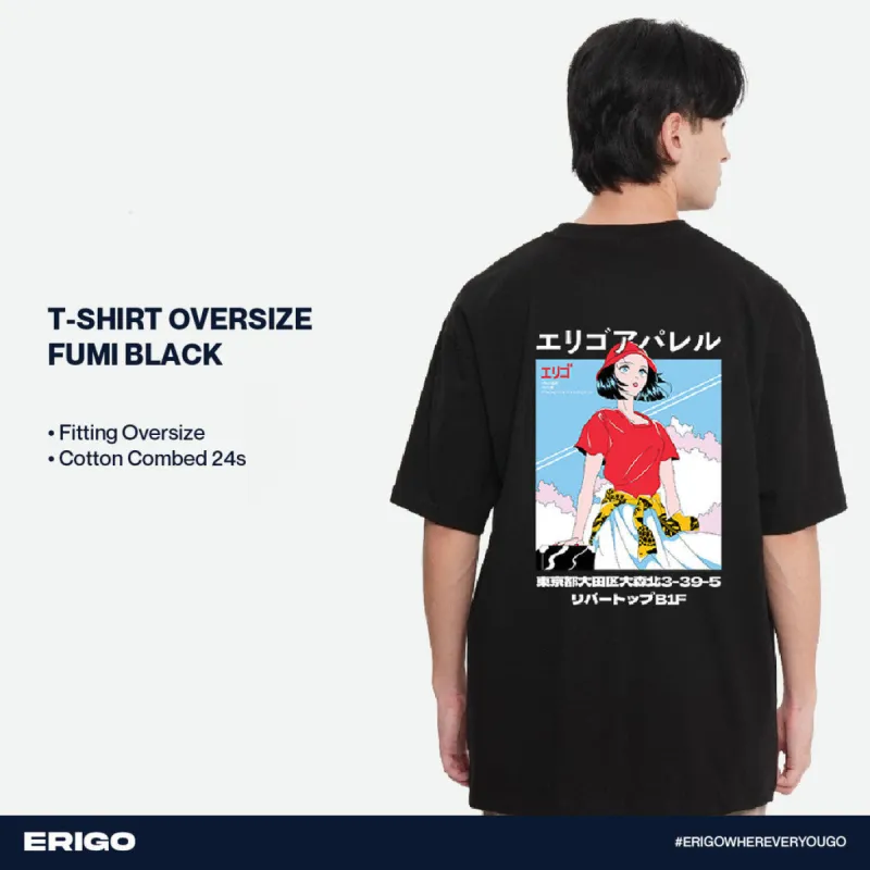 Erigo T-Shirt Oversize Graphic Fumi Black sold by Erigo