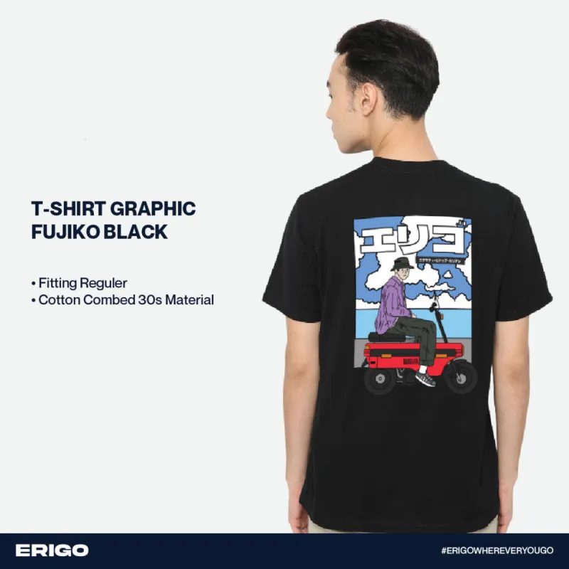 Erigo T-Shirt Graphic Fujiko Black sold by Erigo