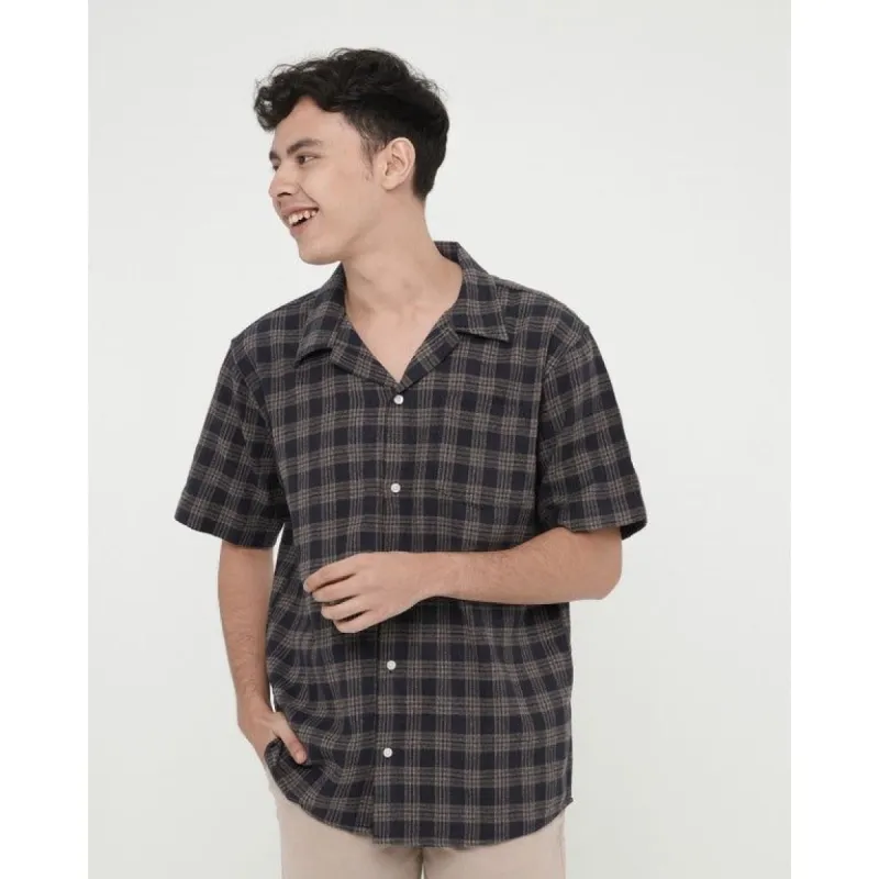 Erigo Short Sleeve Flannel Stern Navy sold by Erigo