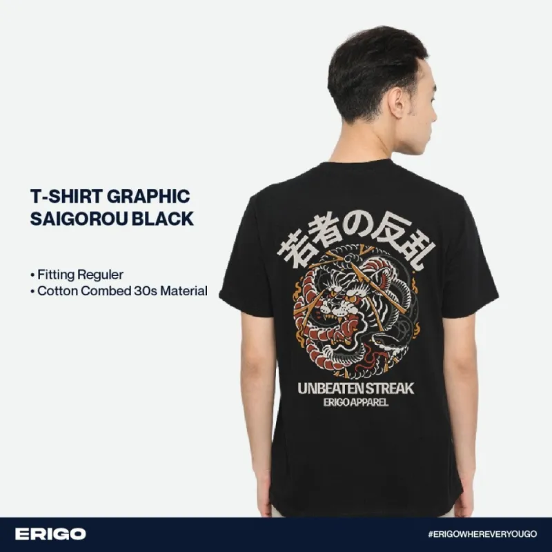 Erigo T-Shirt Graphic Saigourou Black sold by Erigo