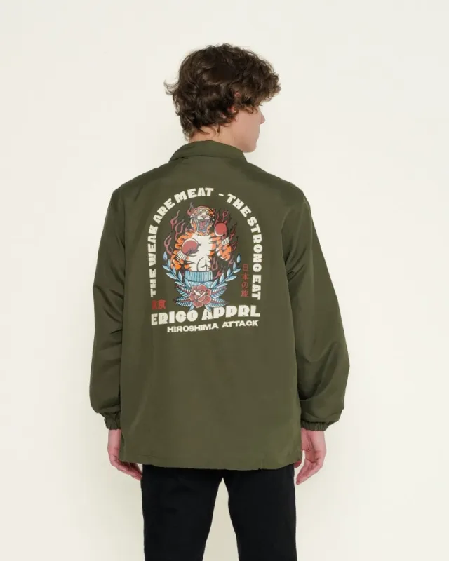 Erigo Coach Jacket Yoku Taberu Olive sold by Erigo