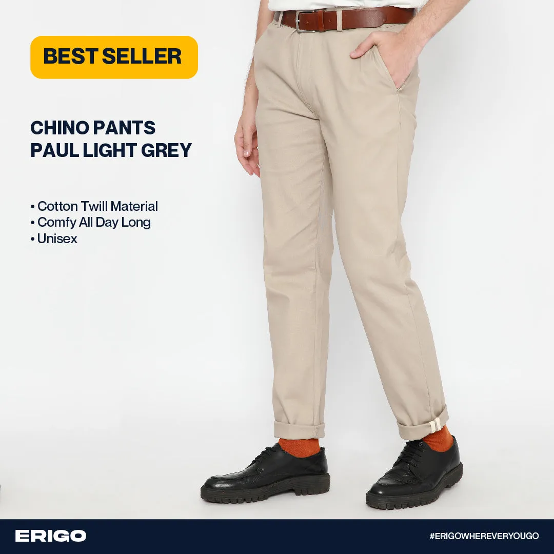 Erigo Chino Pants Paul Light Grey sold by Erigo