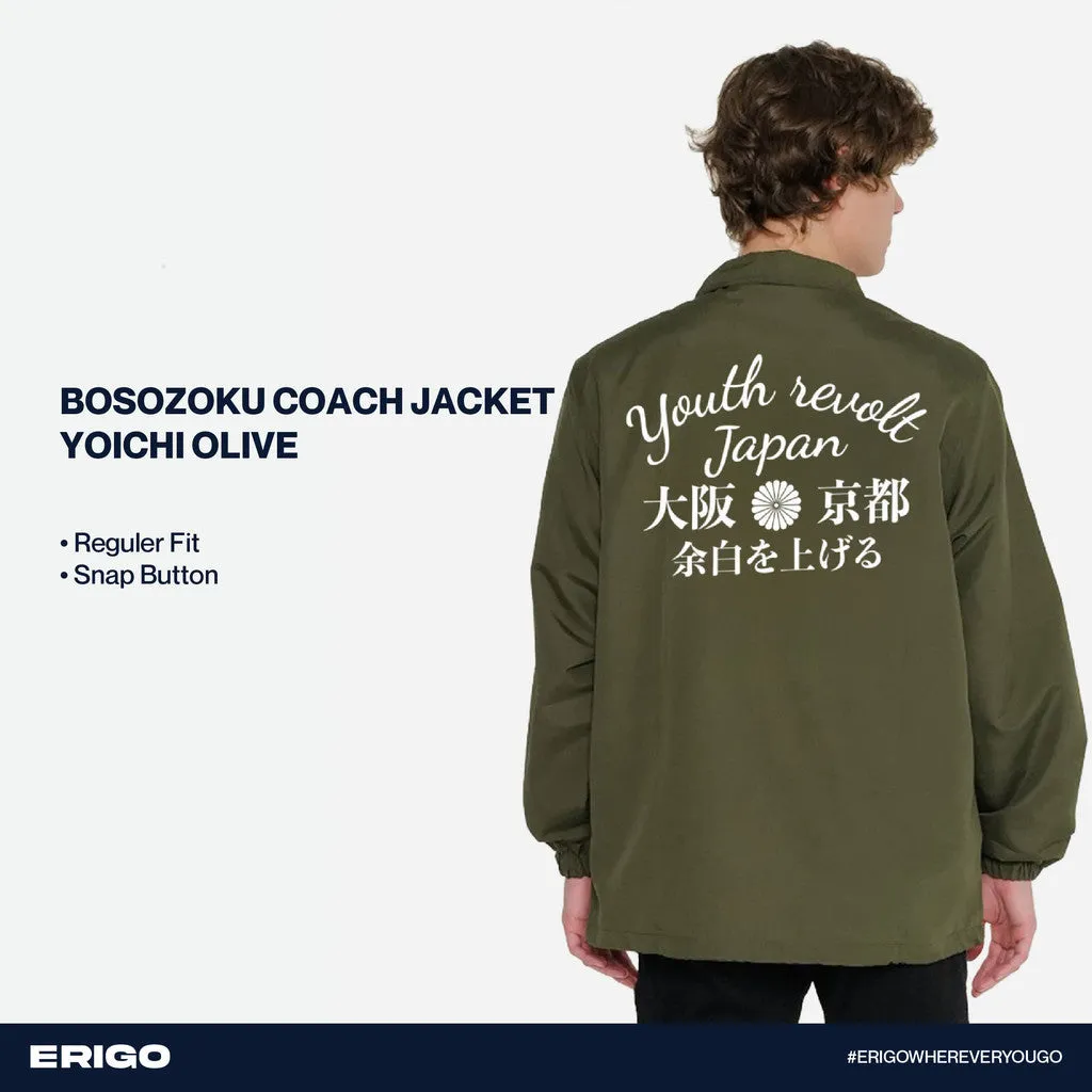 Erigo Bosozoku Coach Jacket Graphic Yoichi Olive sold by Erigo