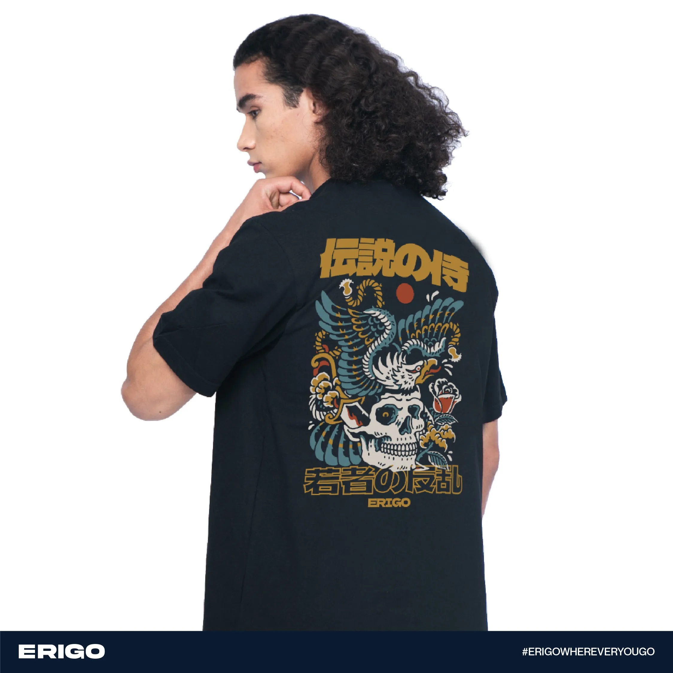 Erigo T-Shirt Oversize DTF Series Sairo Black sold by Erigo