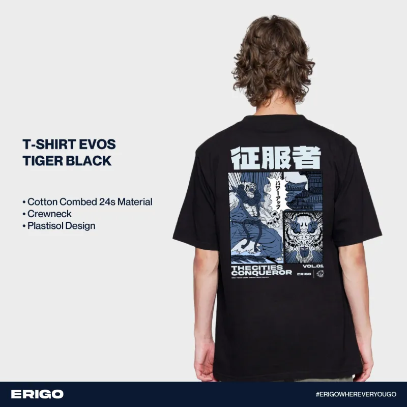 Erigo T-Shirt Oversize | Evos Roar Tiger Black Unisex sold by Erigo