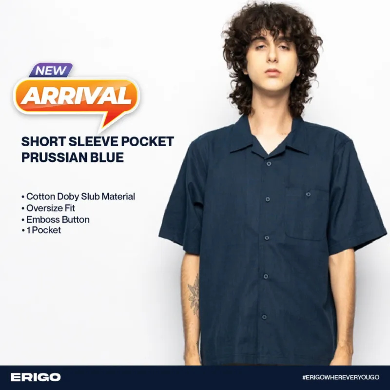 Erigo Short Sleeve Pocket Chandler Prussian Blue Unisex sold by Erigo
