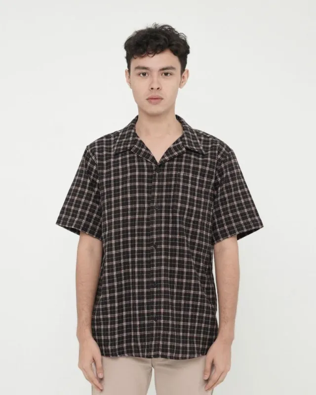 Erigo Short Sleeve Flannel Benito Black sold by Erigo