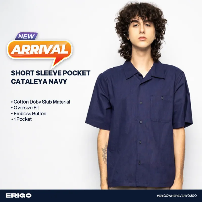 Erigo Short Sleeve Pocket Cataleya Navy Unisex sold by Erigo
