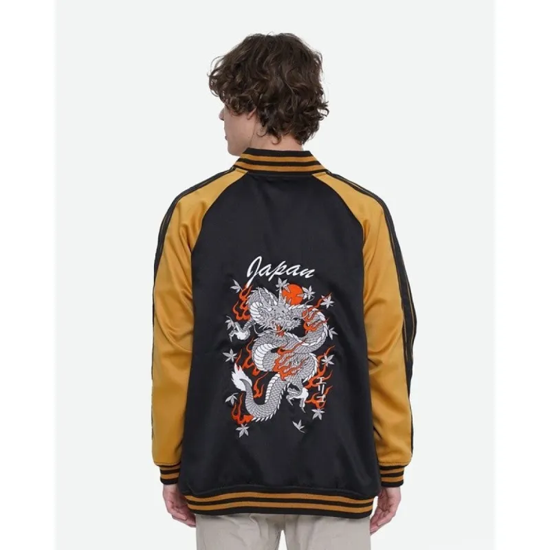 Erigo Sukajan Jacket Tsurui Black sold by Erigo