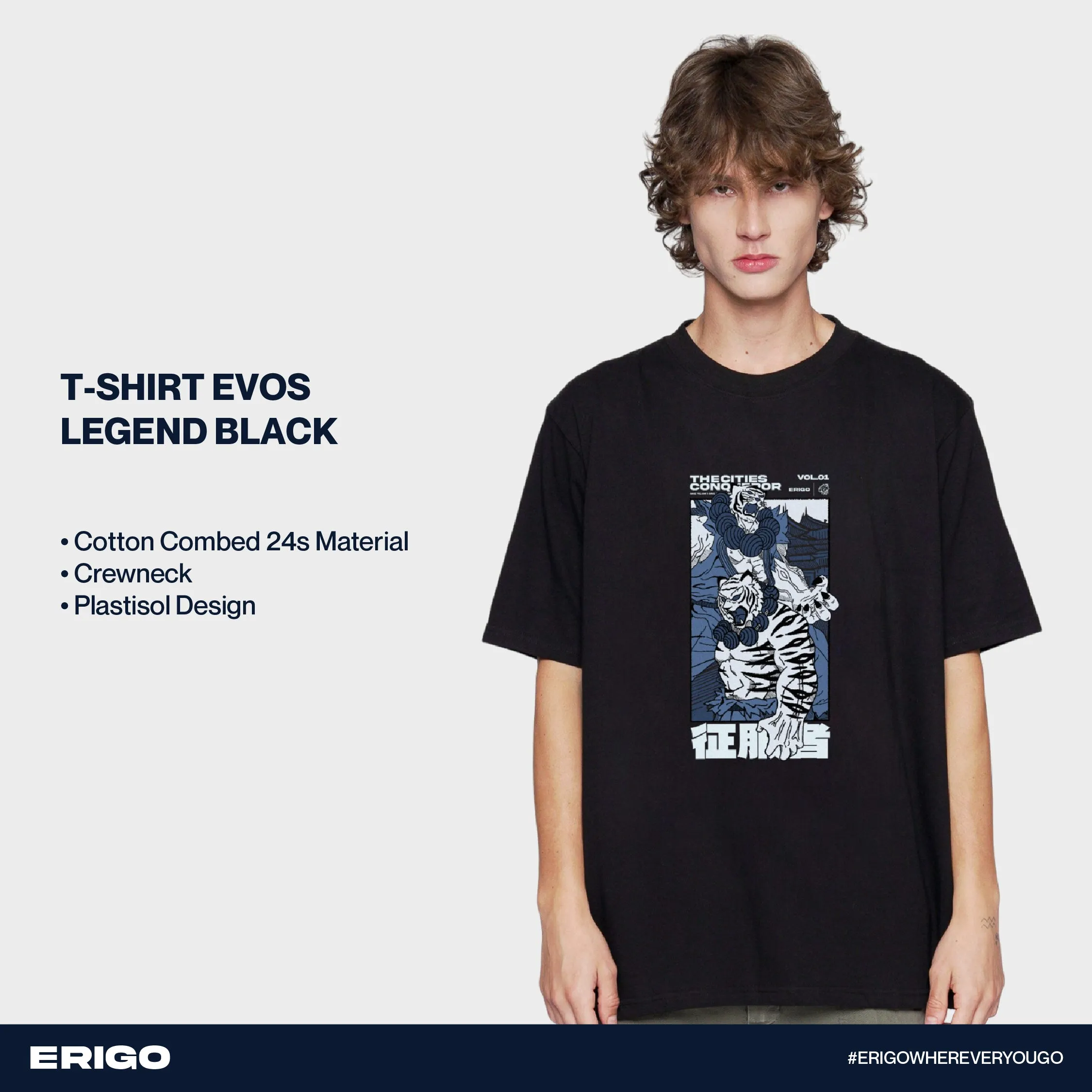 Erigo T-Shirt Oversize | Evos Roar Legend Black Unisex sold by Erigo