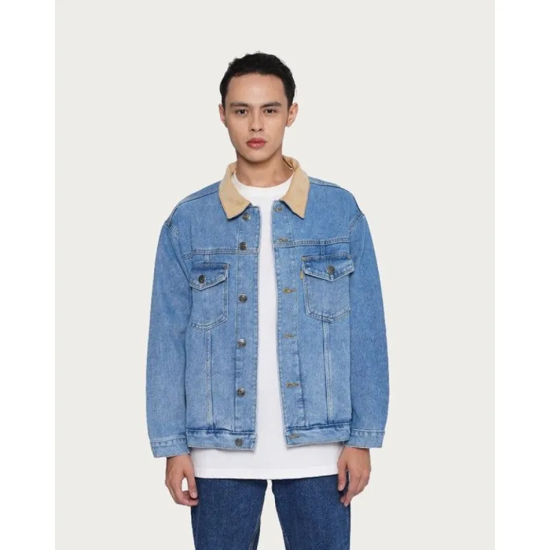Erigo Denim Jacket Corduroy Collar Bunkyo Light Blue sold by Erigo