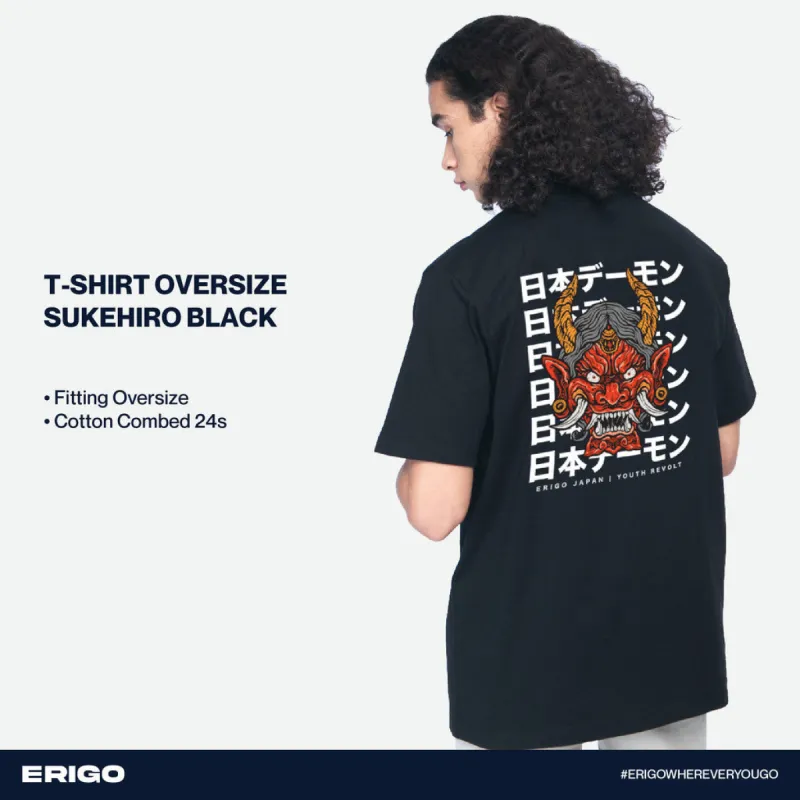 Erigo T-Shirt Oversize Graphic Sukehiro Black sold by Erigo