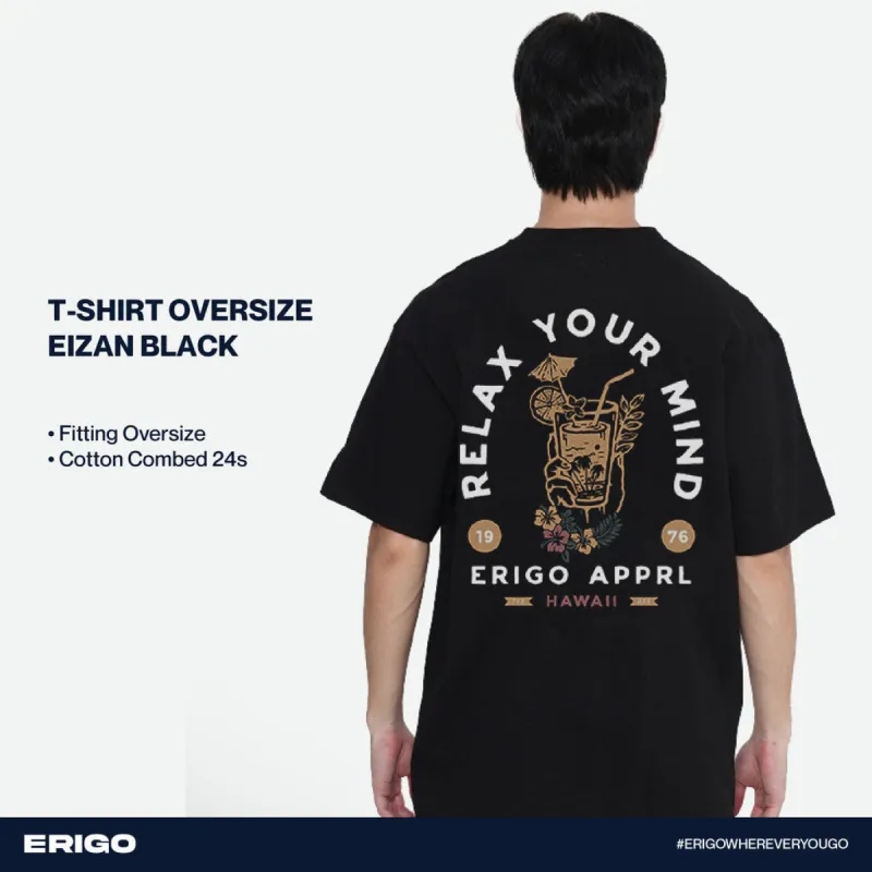 Erigo T-Shirt Oversize Graphic Series Eizan Black sold by Erigo