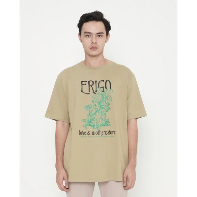 Erigo T-Shirt Oversize Heaven Love Khaki sold by Erigo
