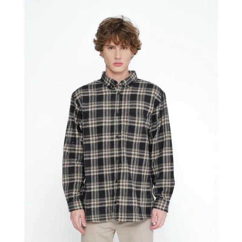 Erigo Flannel Nareswara Black sold by Erigo