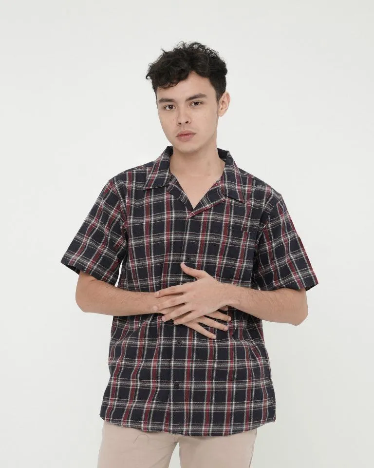 Erigo Short Sleeve Flannel Gulizar Navy sold by Erigo