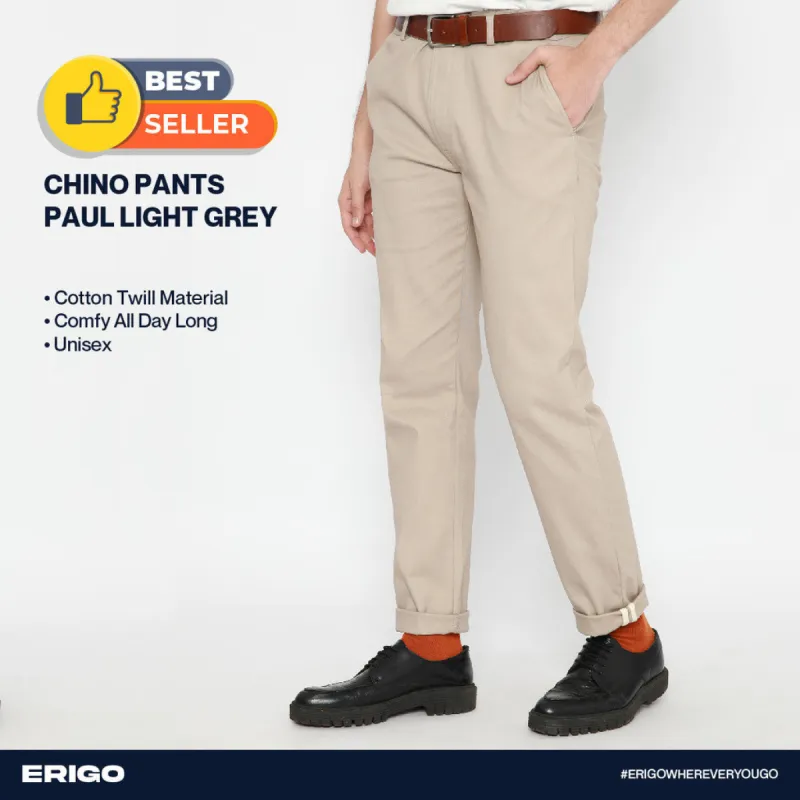 Erigo Chino Pants Light Grey Unisex sold by Erigo