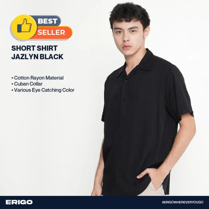 Erigo Short Shirt Rayon Jazlyn Black Unisex sold by Erigo