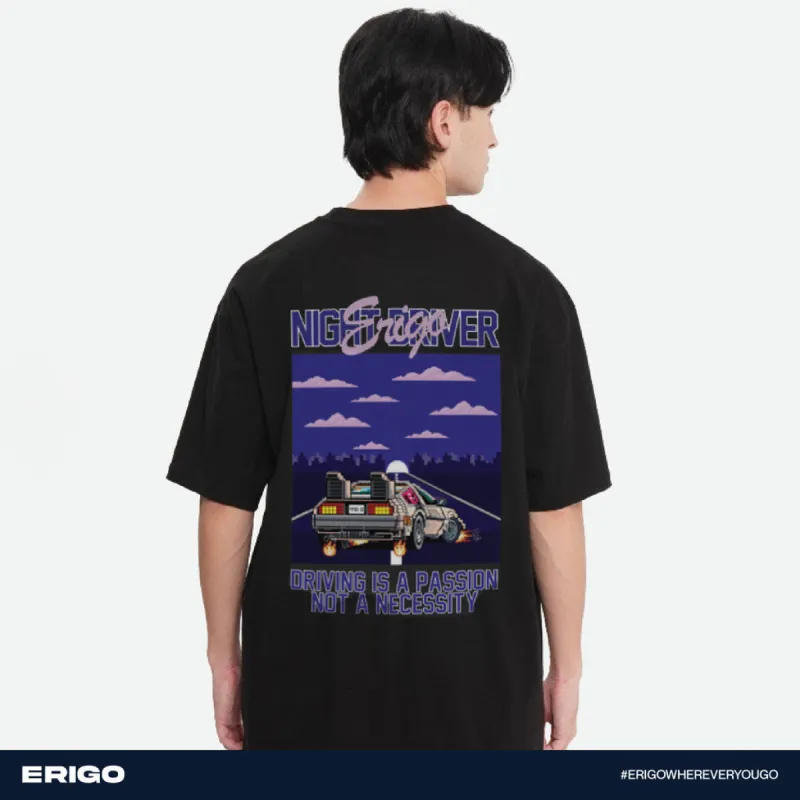 Erigo T-Shirt Oversize Graphic Series Night Drive Black sold by Erigo