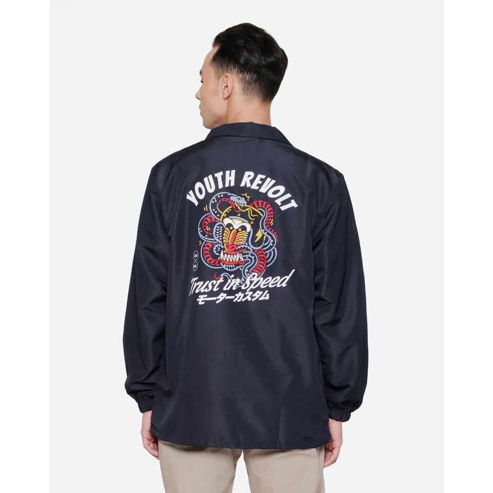 Erigo Coach Jacket Trust In Speed Navy sold by Erigo