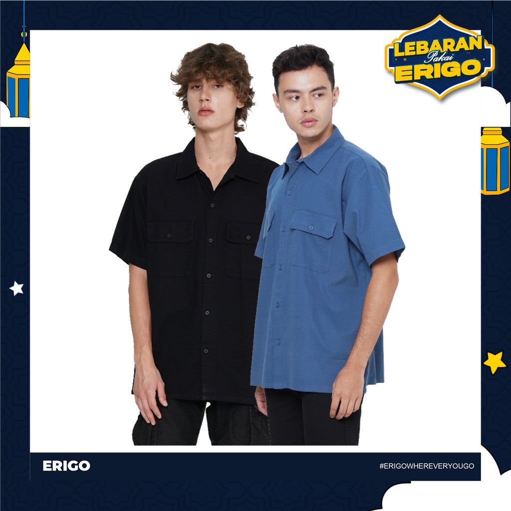 Erigo Work Shirt Buy 1 Get 2 Bundling A |Tesla Black, Ezra Navy sold by Erigo