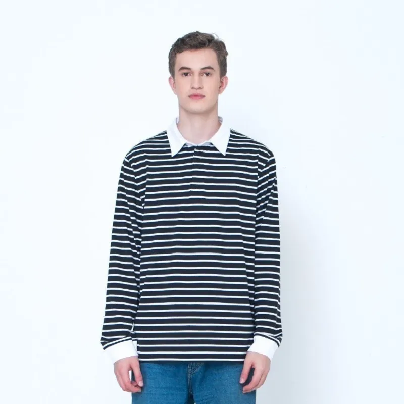 Erigo Longsleeve Rugger Stripe Franky Wide Striped Black Unisex sold by Erigo