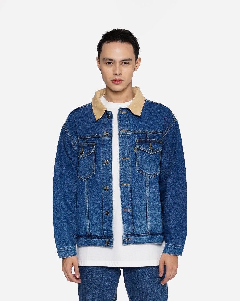 Erigo Denim Jacket Corduroy Collar Nara Medium Blue sold by Erigo