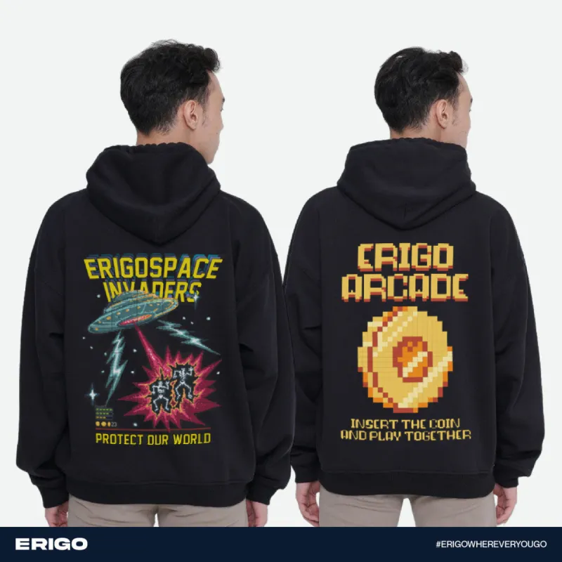 Erigo Buy 1 Get 2 Hoodie Graphic Bundling 1 | Invaders Black, Arcade Coin Black sold by Erigo