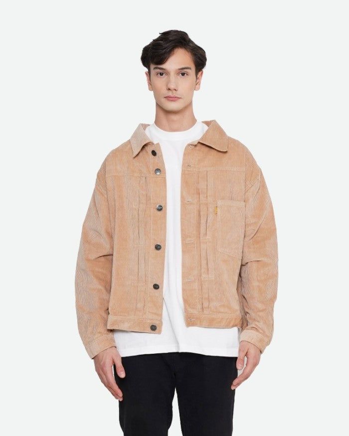 Erigo Trucker Corduroy Notail Light Khaki sold by Erigo