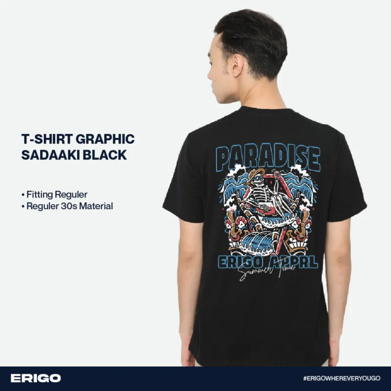 Erigo T-Shirt Graphic Sadaaki Black sold by Erigo