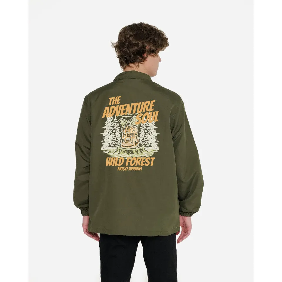 Erigo Coach Jacket Graphic Series Adventure Soul Olive sold by Erigo product image thumbnail 2