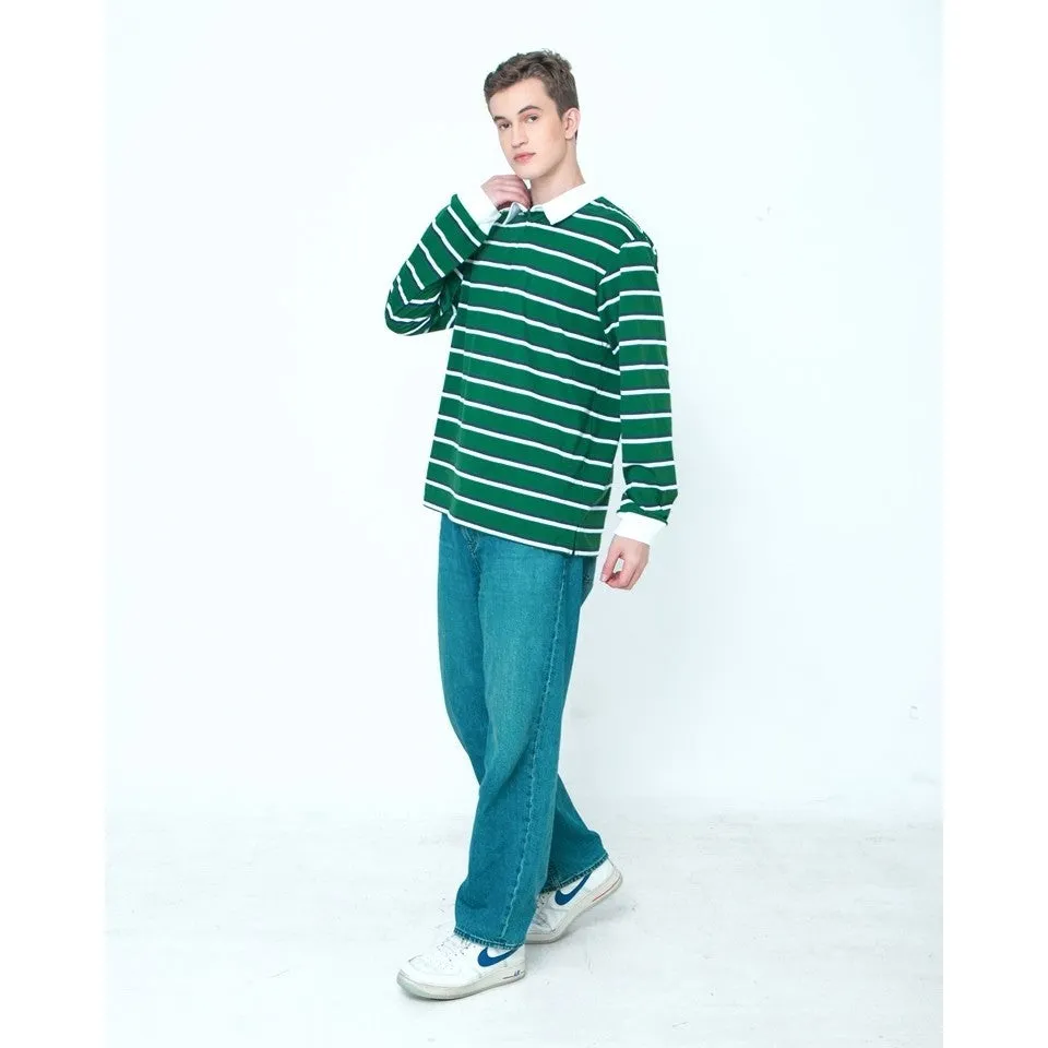 Erigo Longsleeve Rugger Stripe Finley Wide Striped Green Unisex sold by Erigo product image thumbnail 4