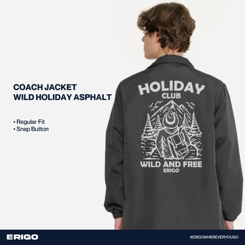 Erigo Coach Jacket Graphic Wild Holiday Asphalt sold by Erigo