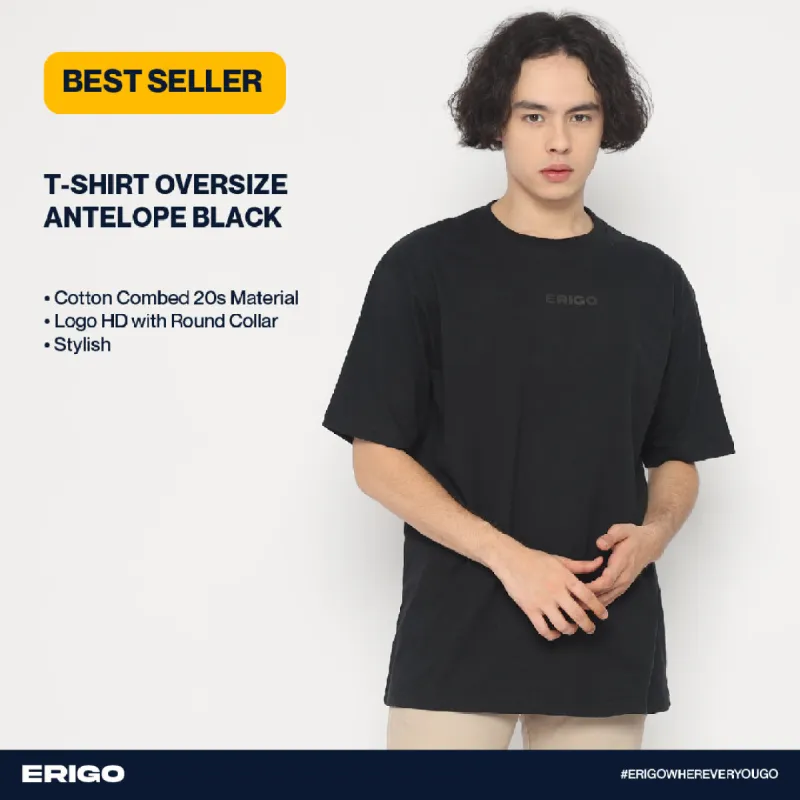 Erigo T-Shirt Oversize Antelope Black Unisex sold by Erigo