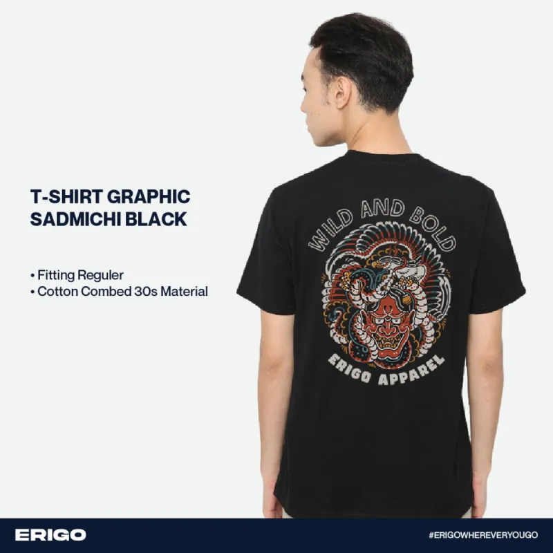 Erigo T-Shirt Graphic Sadamichi Black sold by Erigo