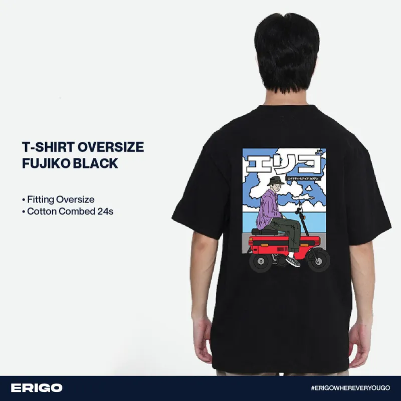 Erigo T-Shirt Oversize Graphic Fujiko Black sold by Erigo