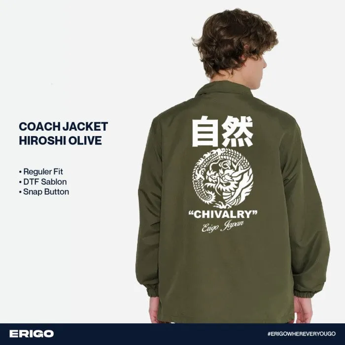Erigo Coach Jacket Graphic Hiroshi Olive sold by Erigo