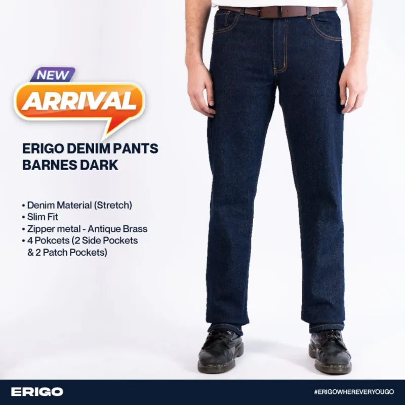 Erigo Denim Pants Barnes Dark Blue sold by Erigo