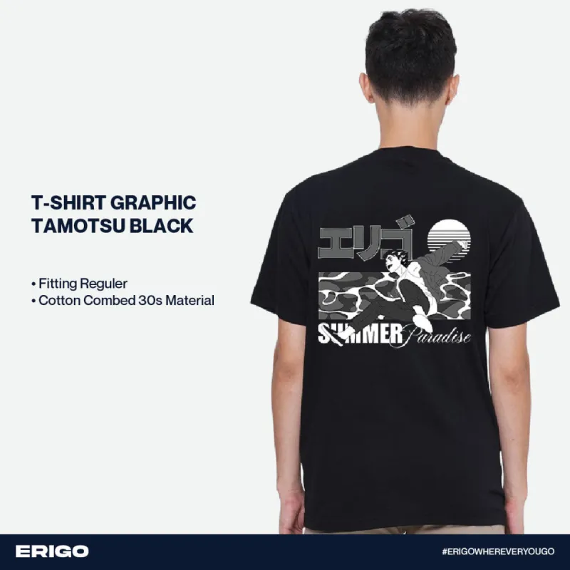 Erigo T-Shirt Graphic Tamotsu Black sold by Erigo