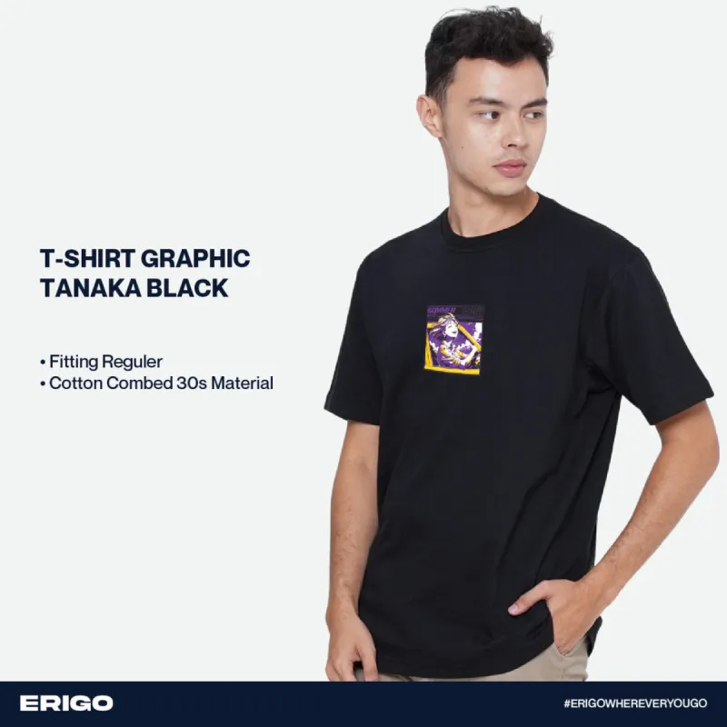 Erigo T-Shirt Graphic Tanaka Black sold by Erigo