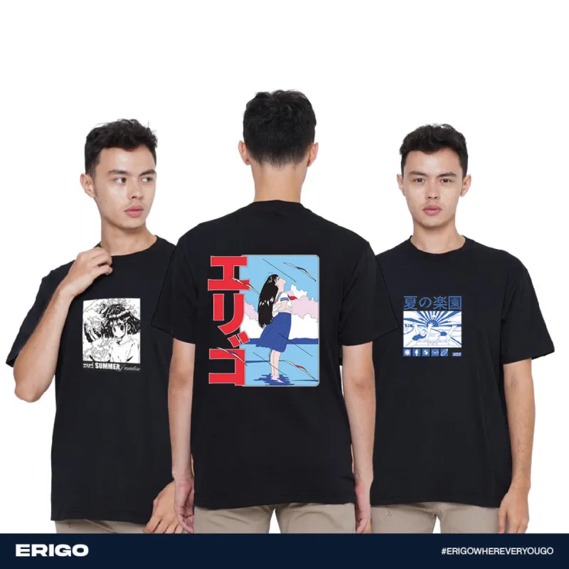 Erigo Buy 1 Get 3 T-Shirt Graphic Bundling 4 | Tatsuya Black, Trafalgar Black, Obani Black sold by Erigo