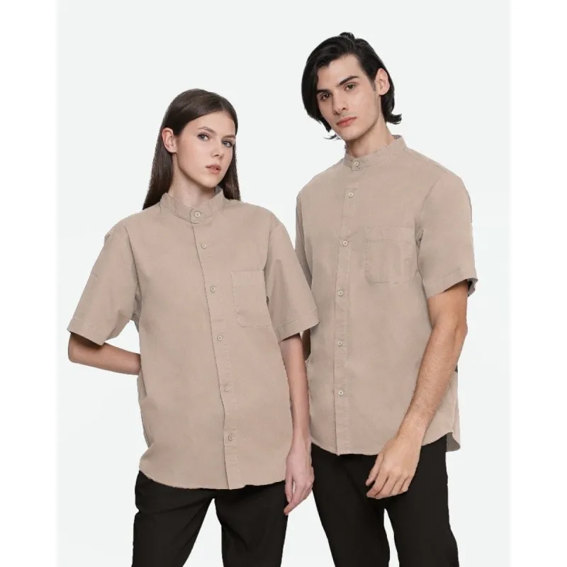 Erigo Kemeja Shanghai Short Sleeve Tammy Light Brown Unisex sold by Erigo