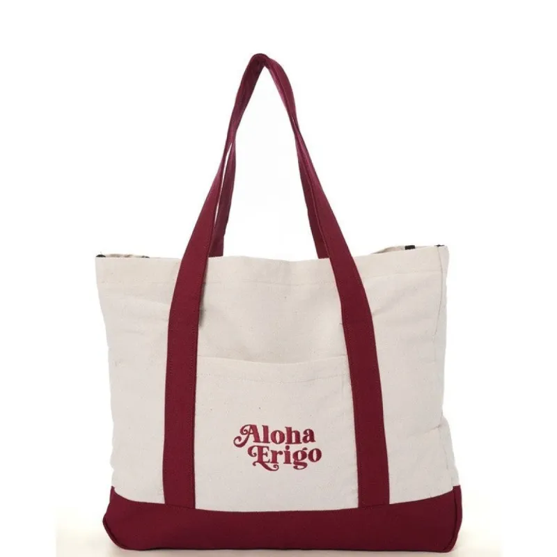 Erigo Tote Bag Two Tone Aloha Maroon Unisex sold by Erigo
