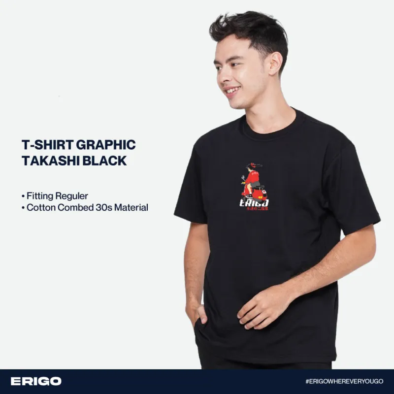 Erigo T-Shirt Graphic Takashi Black sold by Erigo